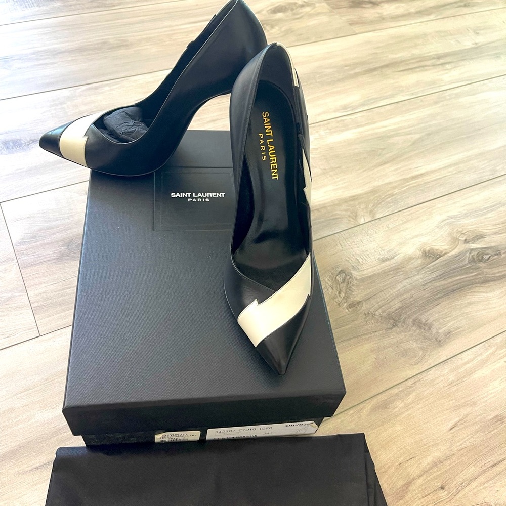 YSL Saint Laurent pumps black/white size 36.5